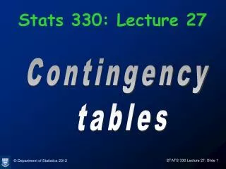 Stats 330: Lecture 27