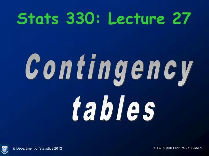 stats 330 lecture 27