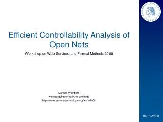 Efficient Controllability Analysis of Open Nets