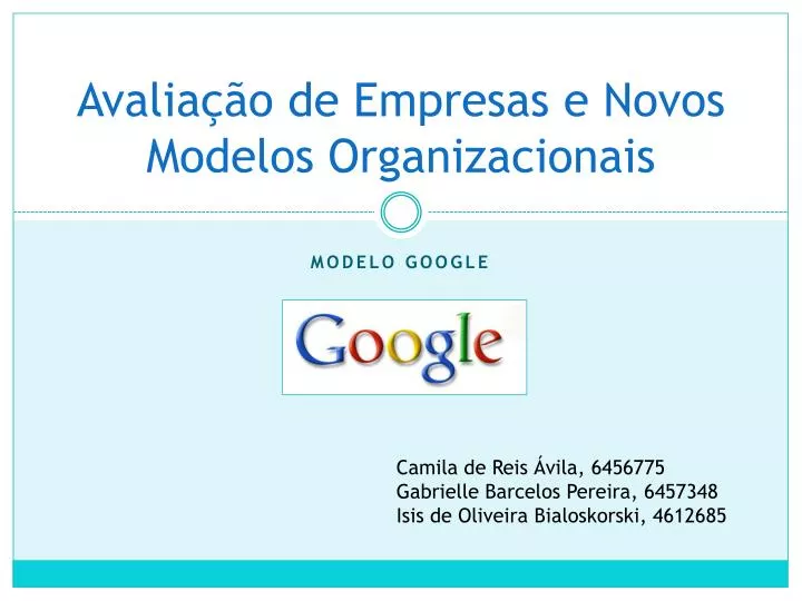 avalia o de empresas e novos modelos organizacionais