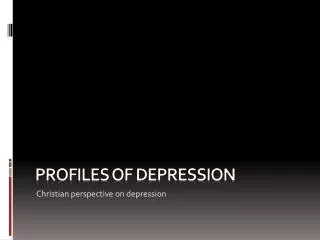 Profiles of depression