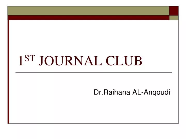 1 st journal club