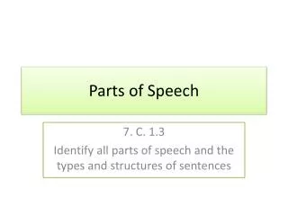 parts of speech