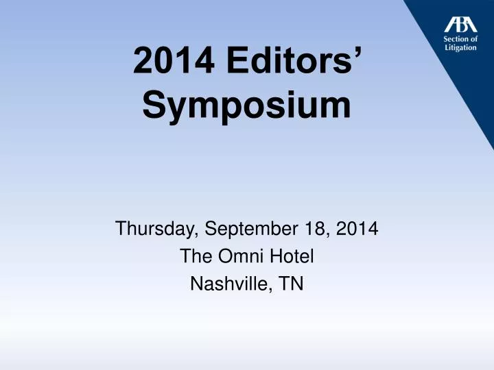 2014 editors symposium