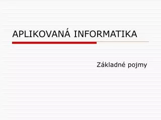 aplikovan informatika
