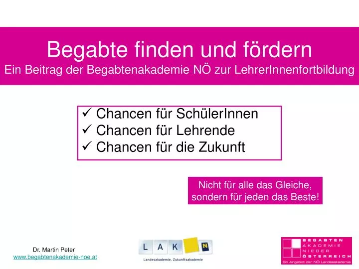 begabte finden und f rdern ein beitrag der begabtenakademie n zur lehrerinnenfortbildung