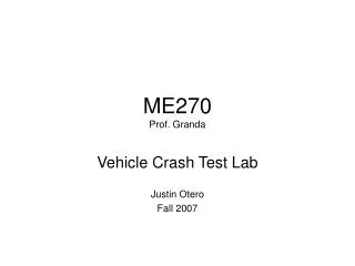 ME270 Prof. Granda