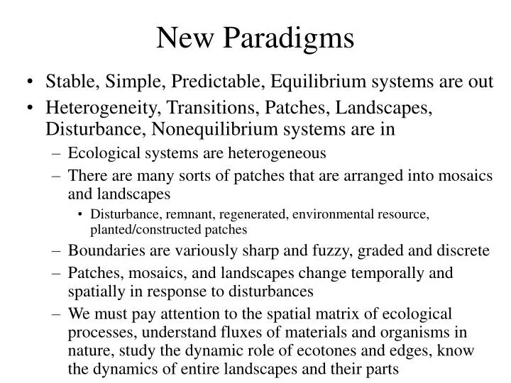 new paradigms