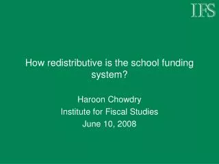 How redistributive is the school funding system?