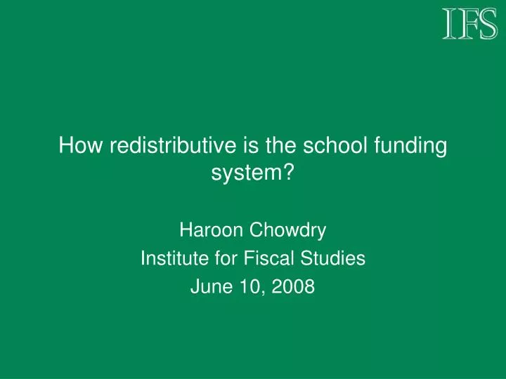 how redistributive is the school funding system