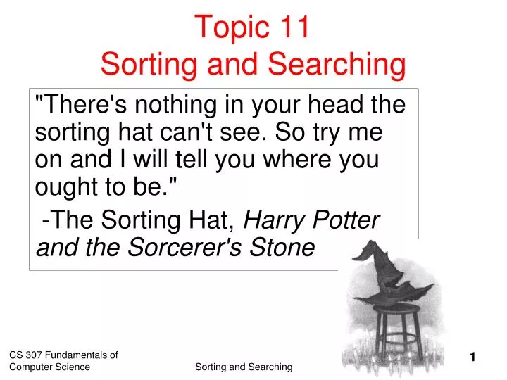 topic 11 sorting and searching
