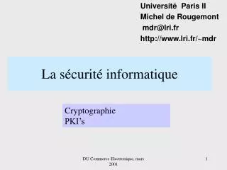 la s curit informatique