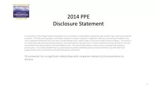 2014 PPE Disclosure Statement