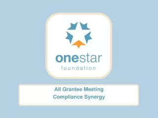 All Grantee Meeting Compliance Synergy