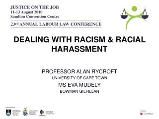 DEALING WITH RACISM &amp; RACIAL HARASSMENT
