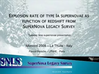 Explosion rate of type Ia supernovae as function of redshift from SuperNova Legacy Survey