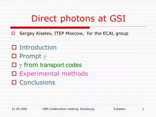 Direct photons at GSI