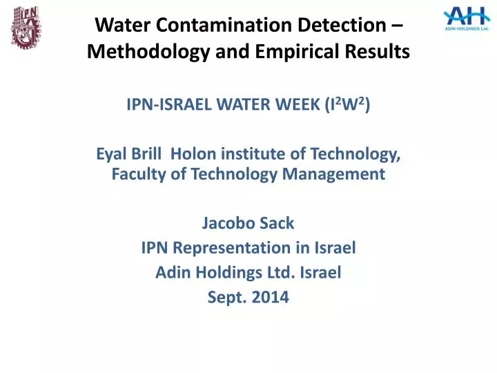 water contamination detection methodology and empirical results