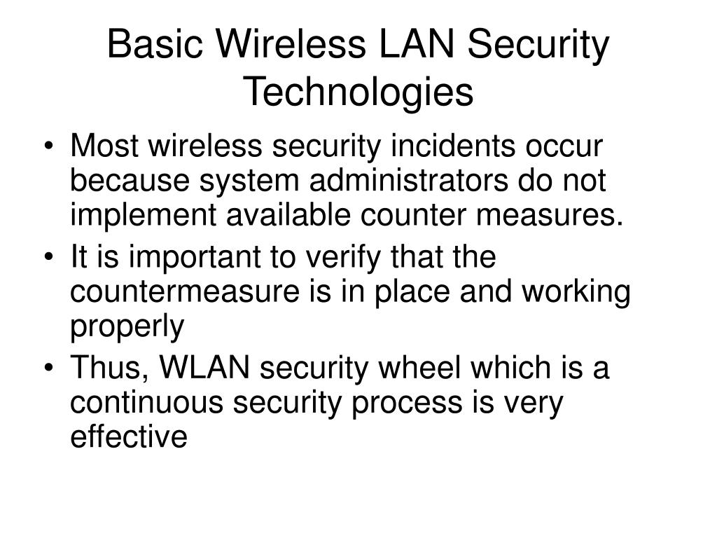 PPT - Basic Wireless LAN Security Technologies PowerPoint Presentation ...