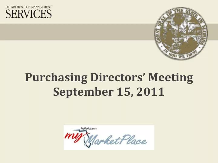 purchasing directors meeting september 15 2011