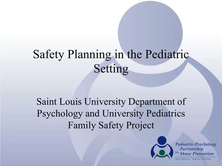 safety planning in the pediatric setting