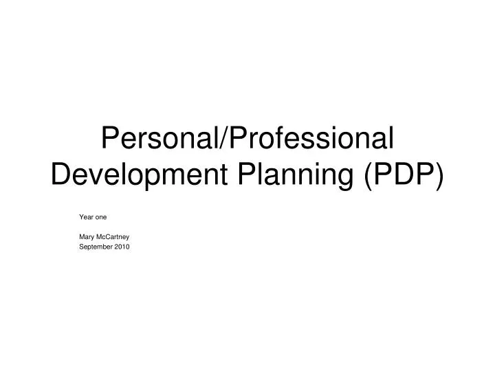 personal professional development planning pdp