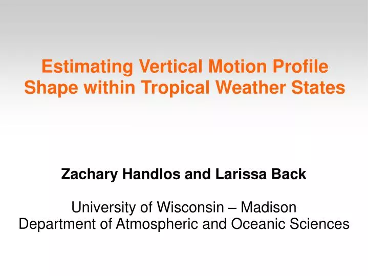 estimating vertical motion profile shape within tropical weather states