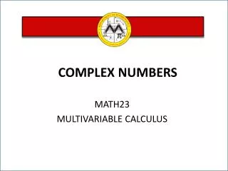 MATH23 MULTIVARIABLE CALCULUS