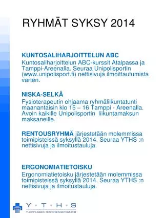 ryhm t syksy 2014