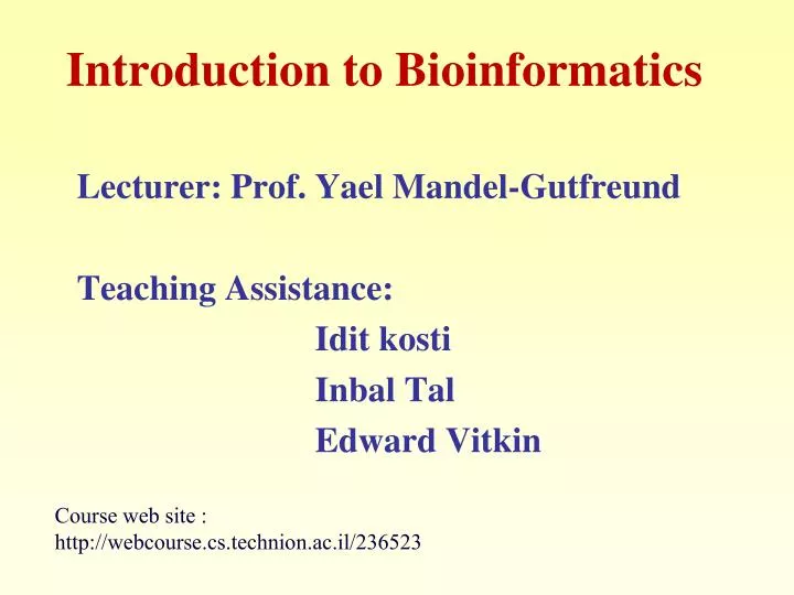 introduction to bioinformatics