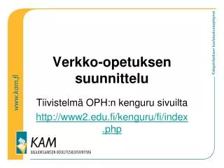 verkko opetuksen suunnittelu