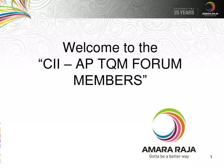 welcome to the cii ap tqm forum members