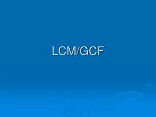 LCM/GCF