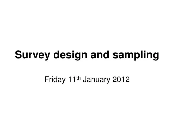 survey design and sampling
