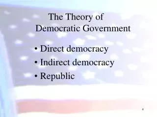 The Theory of Democratic Government