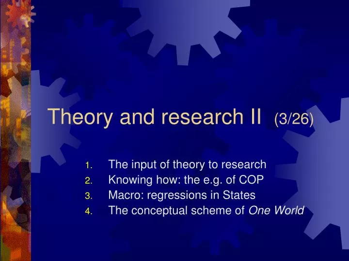 theory and research ii 3 26