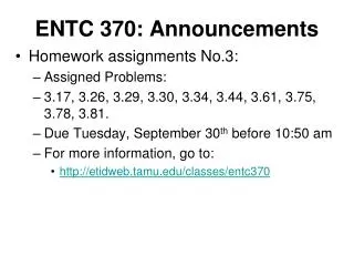 ENTC 370: Announcements