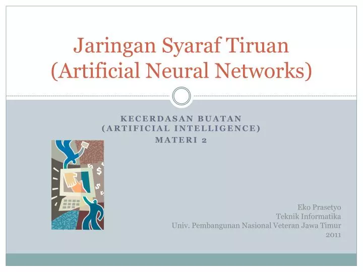 jaringan syaraf tiruan artificial neural networks