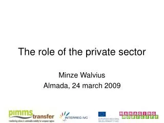 The role of the private sector