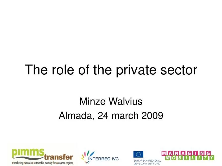 the role of the private sector