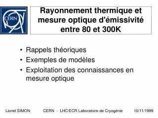 rayonnement thermique et mesure optique d missivit entre 80 et 300k