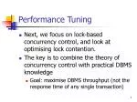 Performance Tuning - slide 1