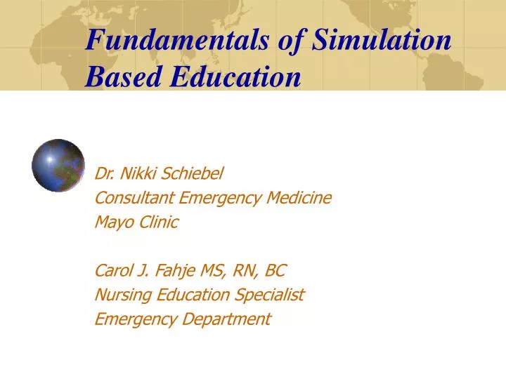 fundamentals of simulation based education