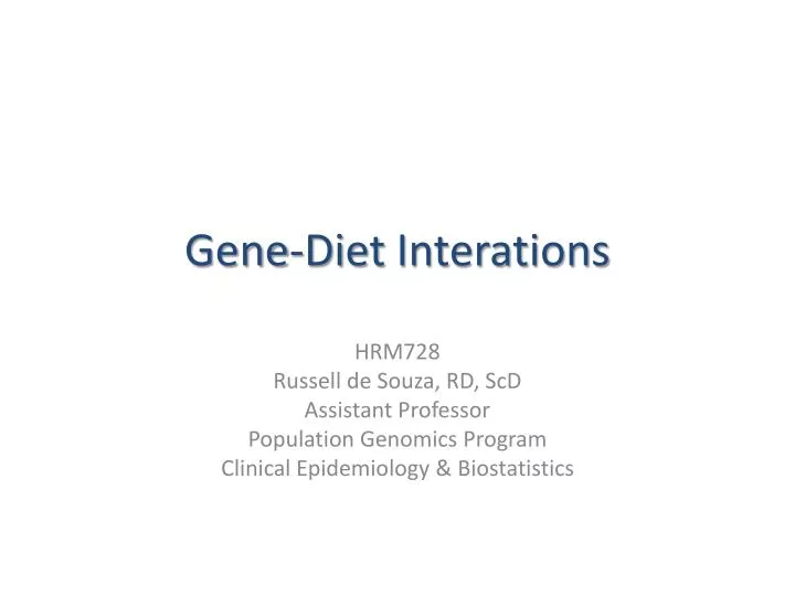 gene diet interations