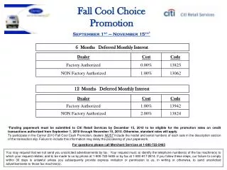 Fall Cool Choice Promotion