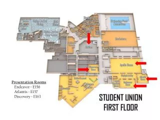 Presentation Rooms Endeavor = E156 Atlantis = E157 Discovery = E163