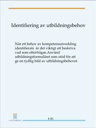 identifiering av utbildningsbehov