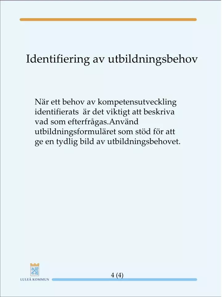 identifiering av utbildningsbehov