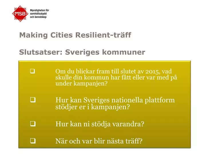 making cities resilient tr ff slutsatser sveriges kommuner
