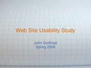Web Site Usability Study